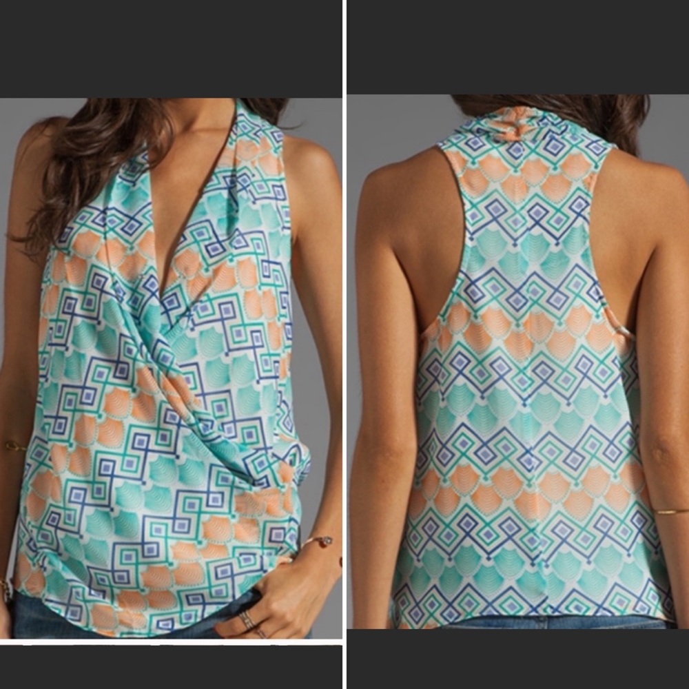 Miss Me Top Geometric Wrap Tank Top MM Couture